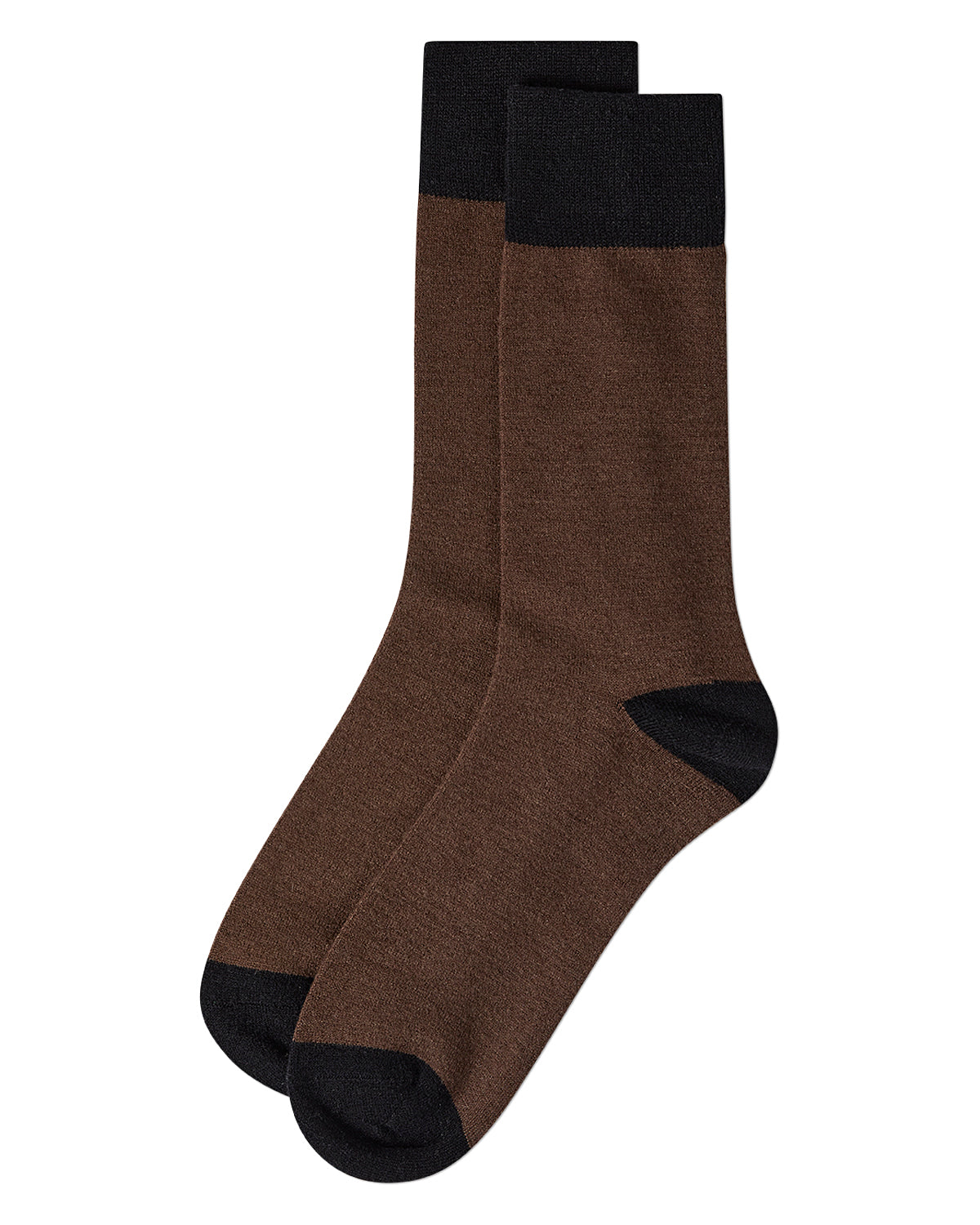 Men's Fancy Heels Luxuriously Soft Cashmere Blend Crew Socks : Color: Brown