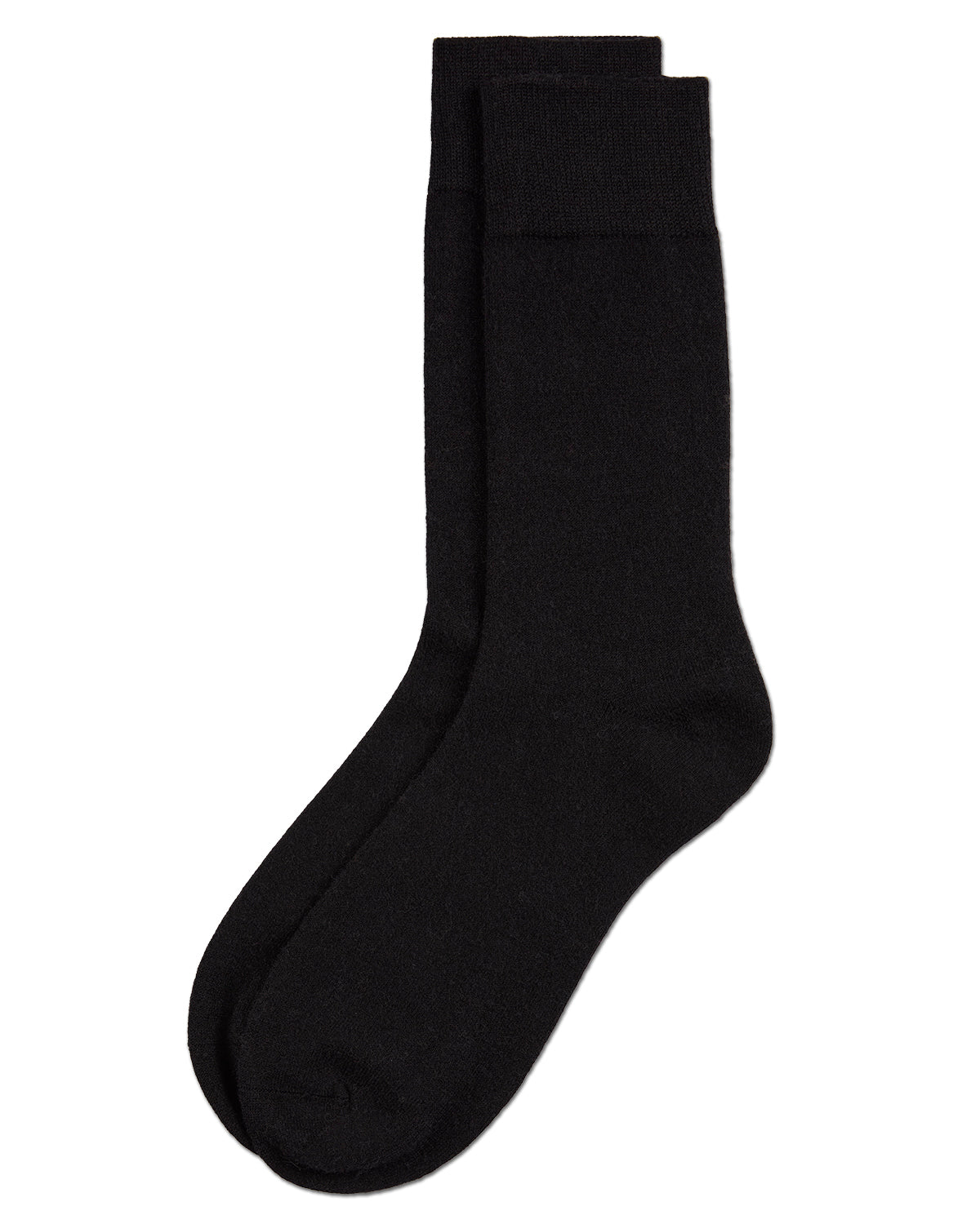 Men's Solid Luxuriously Soft Cashmere Crew Socks : Color: Black