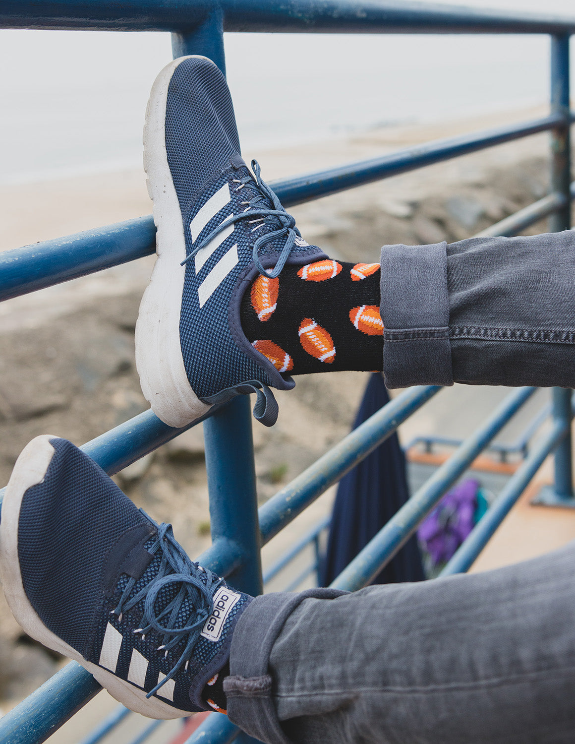 Men's "Football Fan" Rayon from Bamboo Blend Novelty Crew Sock : Color: Black