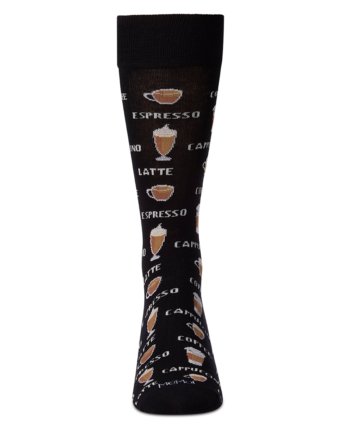 Coffee Time Men's Bamboo Blend Novelty Crew Sock