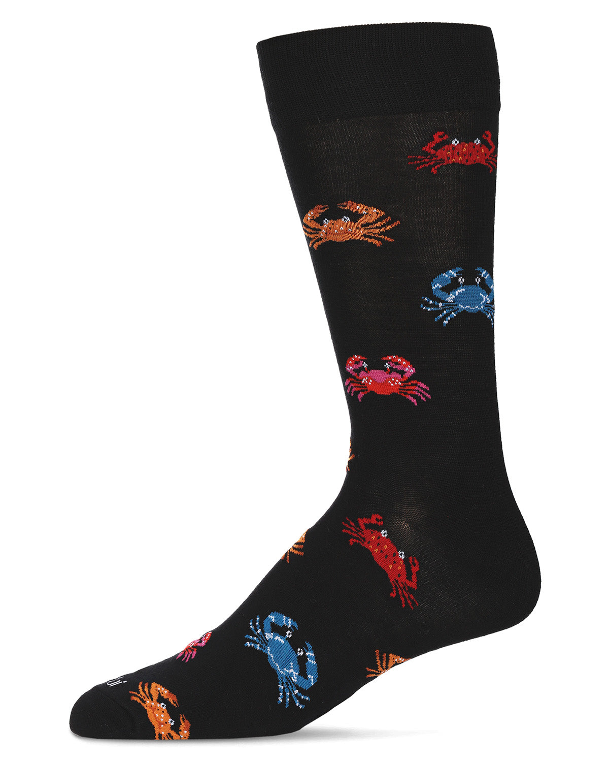 Men's Crabs Bamboo Crew Socks : Color: Black