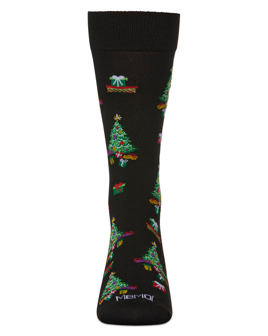 Men's Gifted Trees Holiday Crew Socks : Color: Black