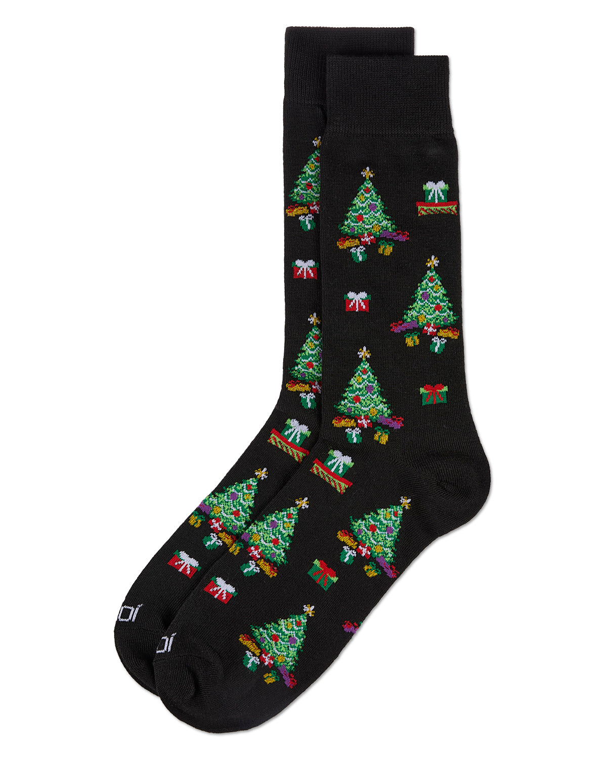 Men's Gifted Trees Holiday Crew Socks : Color: Black