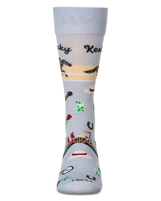 Men's Kentucky Rayon From Bamboo Crew Socks : Color: Skyway