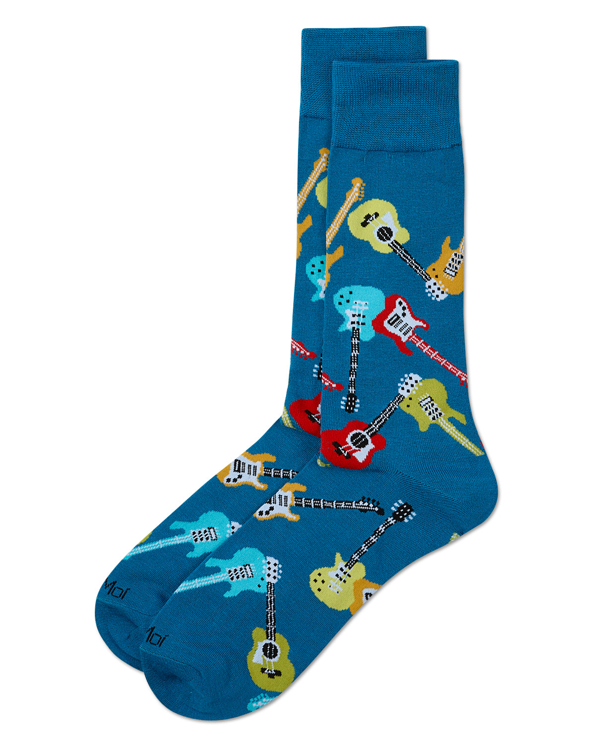 Men's Guitars Rayon from Bamboo Crew Socks : Color: Celestial