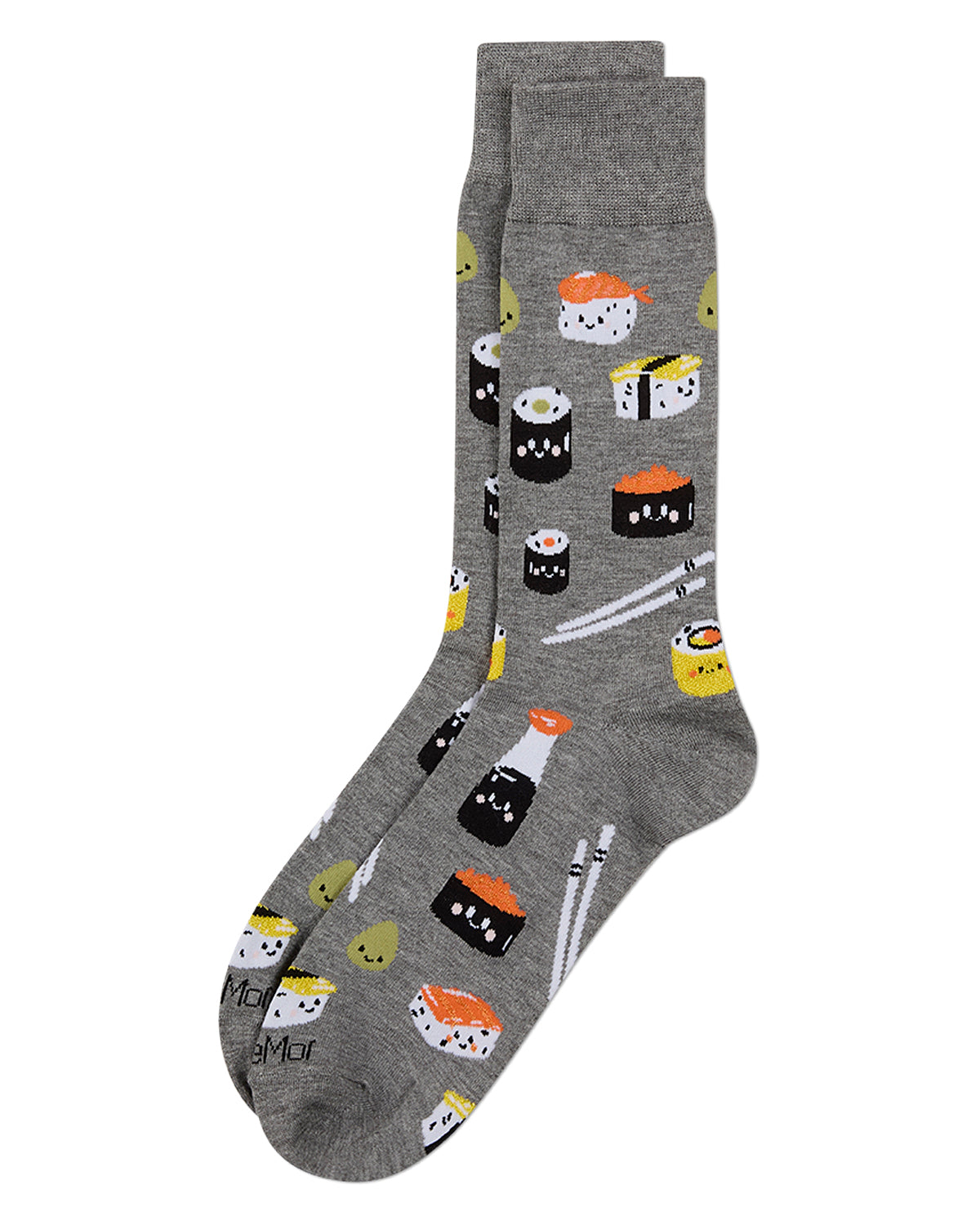 Men's "Sushi Roll" Rayon-Blend Fine-Gauge Novelty Crew Sock