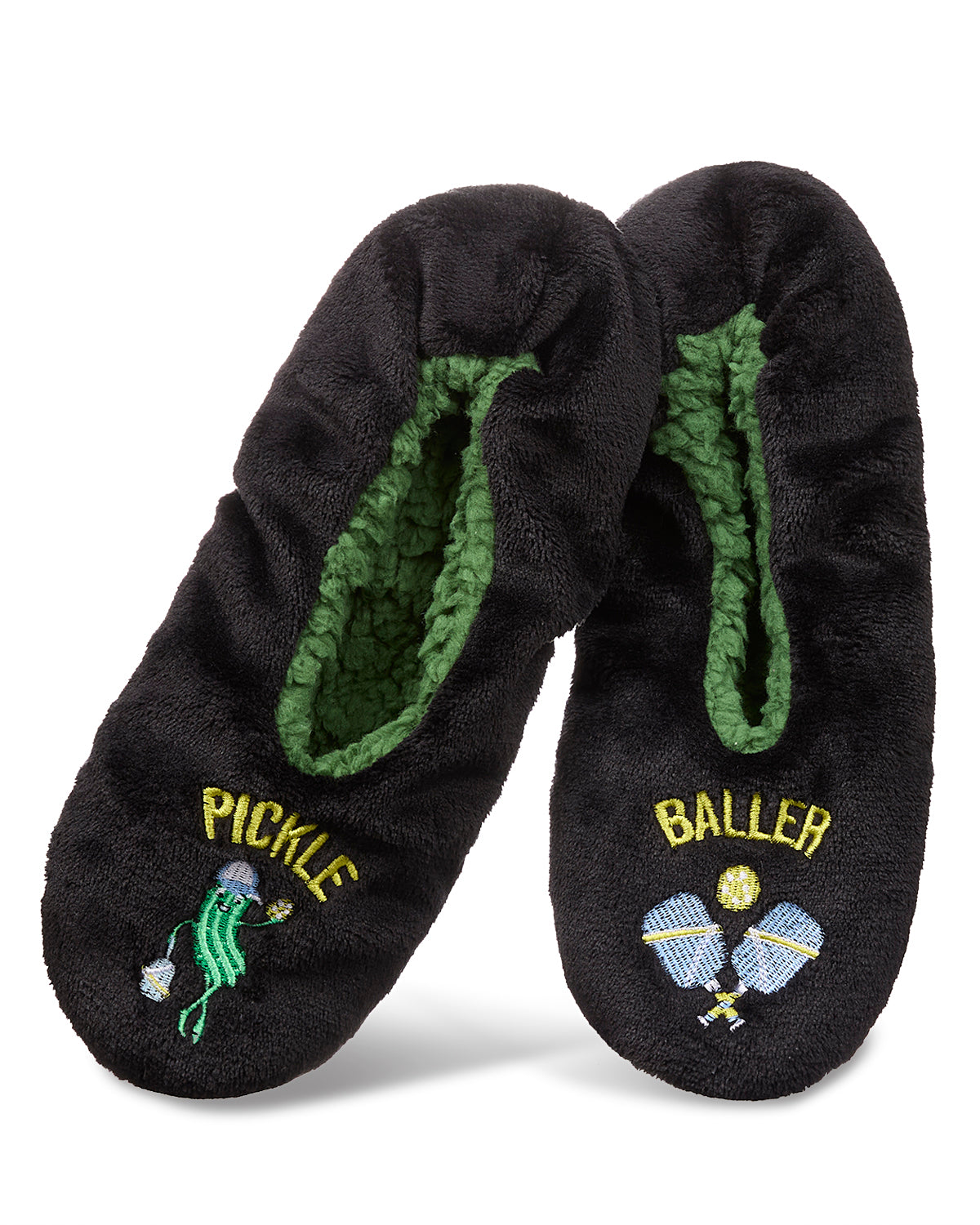 Men's Pickle Baller Sherpa Lined Slippers : Color: Black