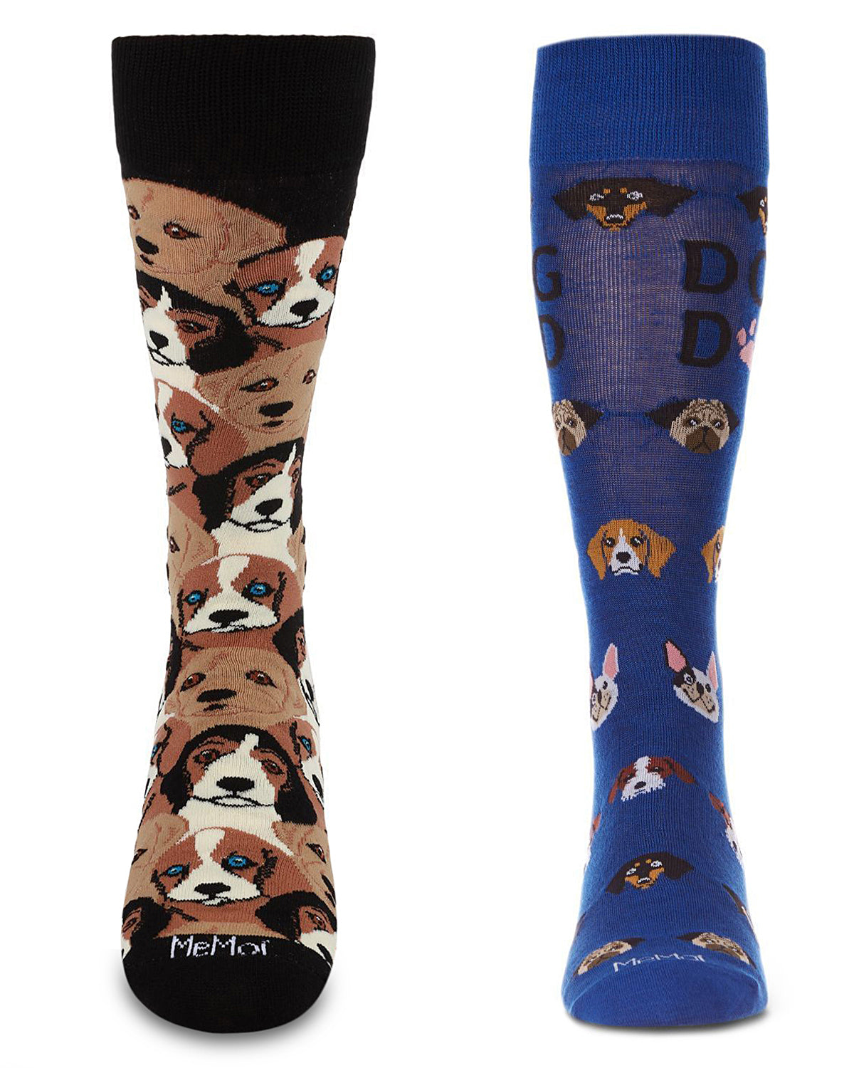 Men's 2 Pair Pack Novelty Animal Crew Socks : Color: Blue