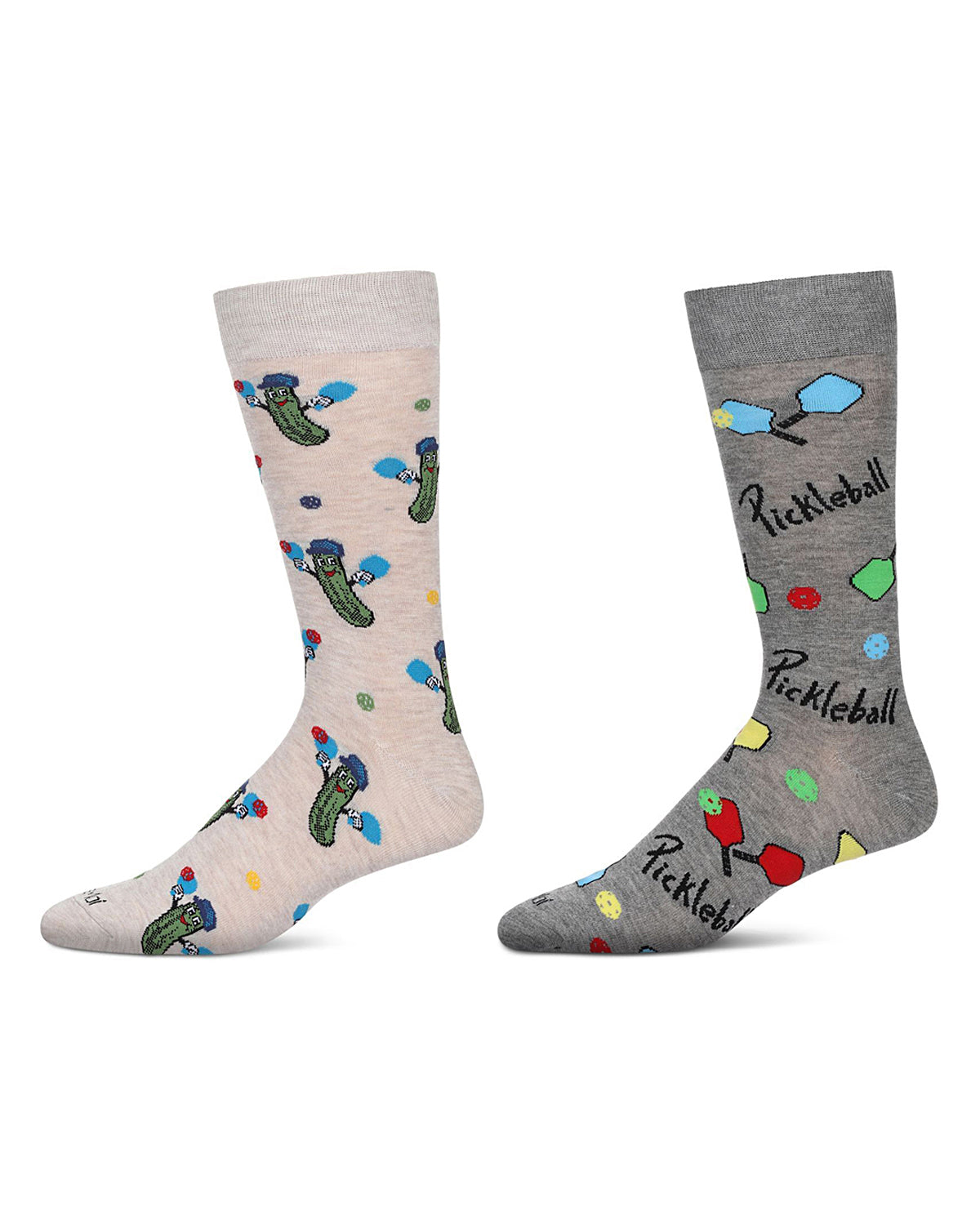 Men's 2 Pair Pack Novelty Sports Crew Socks : Color: Oatmeal
