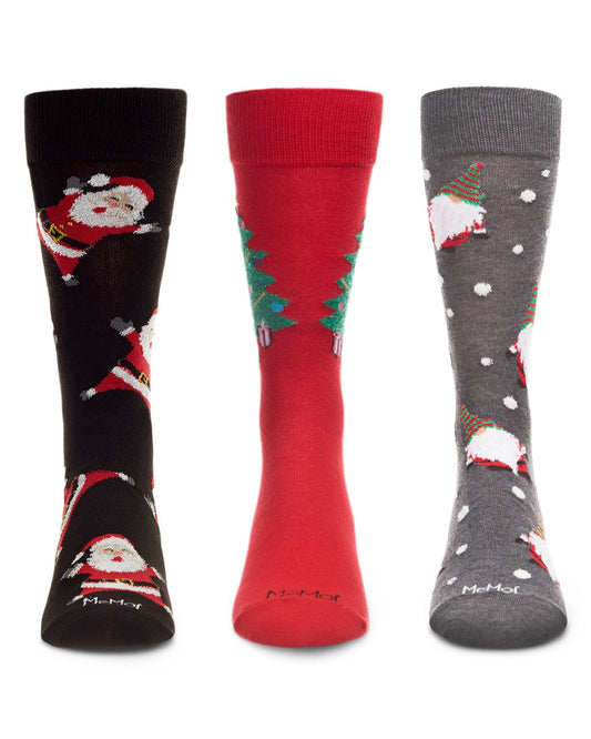 3 Pair Men's Holiday-Christmas Festive Novelty Crew Socks