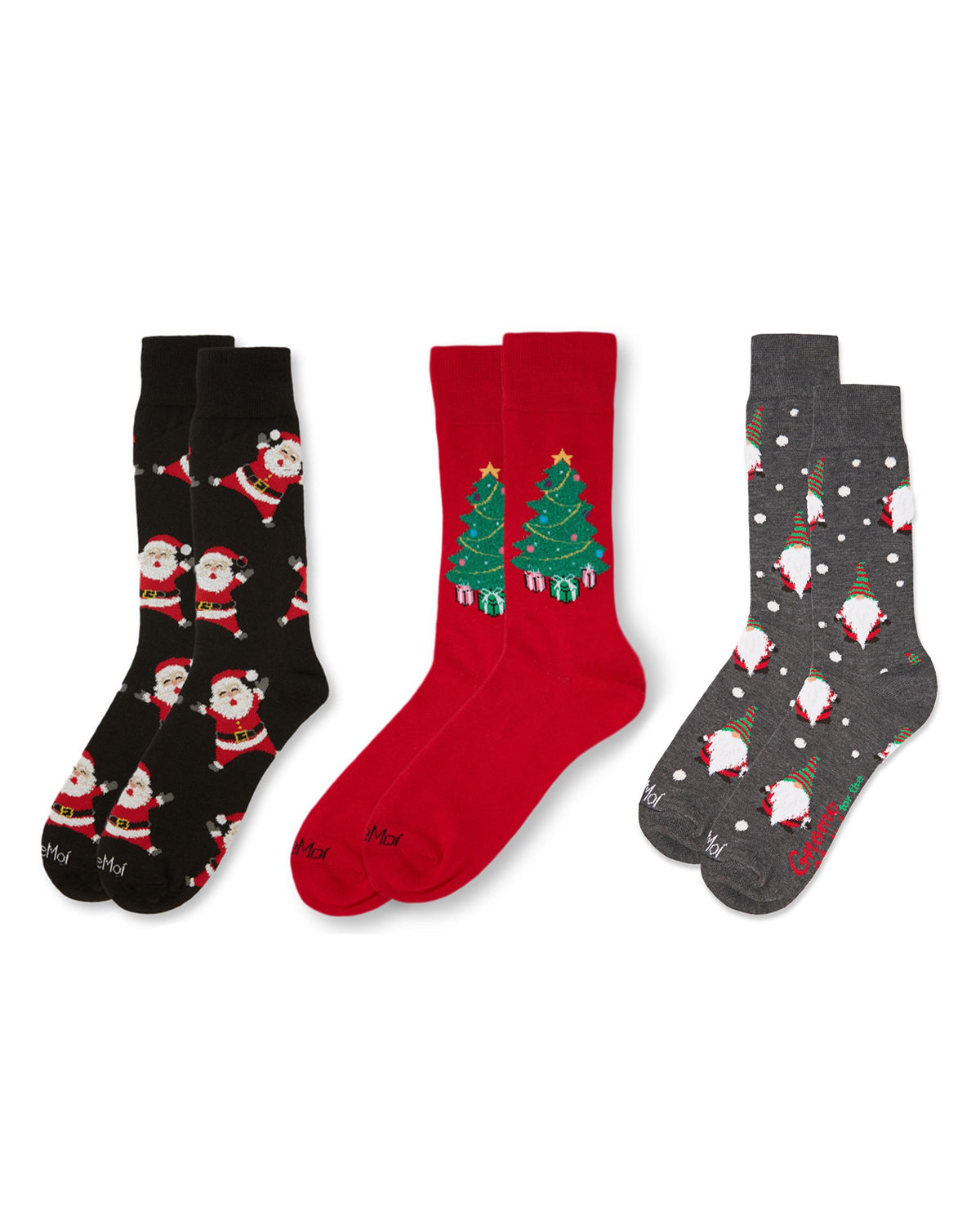 3 Pair Men's Holiday-Christmas Festive Novelty Crew Socks