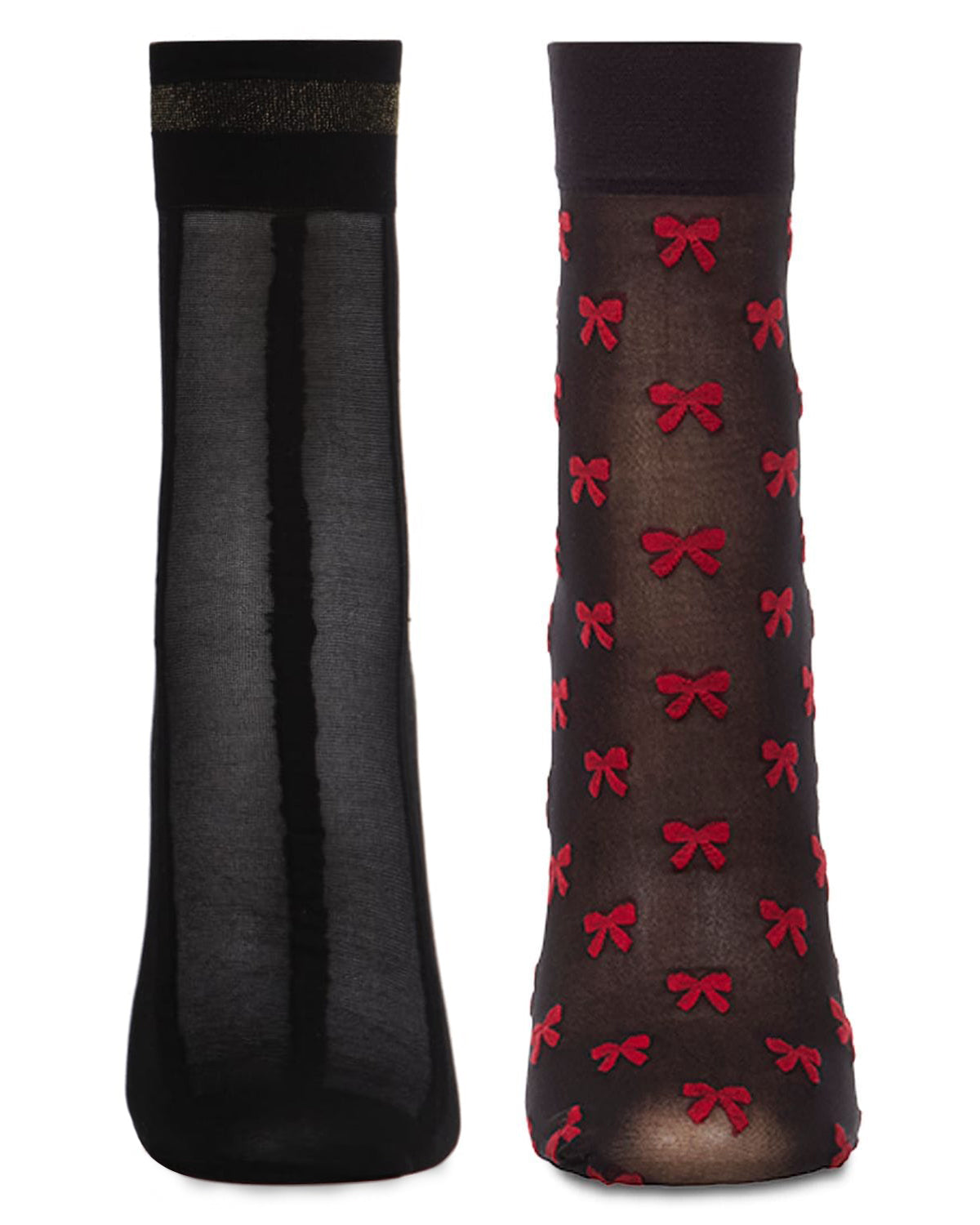 2 Pair Women's Silky-Sheer Fashion Ankle Socks