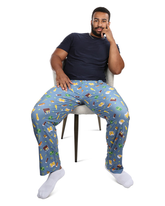 Men's Craft Beer Two Piece PJ Set in a Bag : Color: Slate Blue