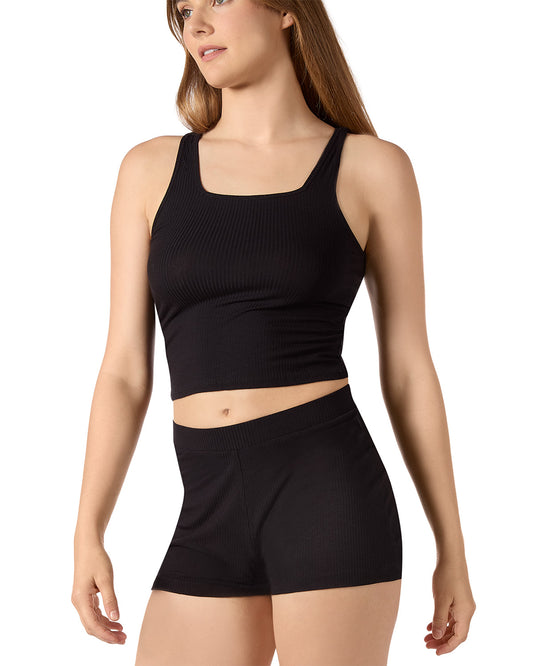 Women's Soft Luxe Matching Ribbed Tank Top and Short Set