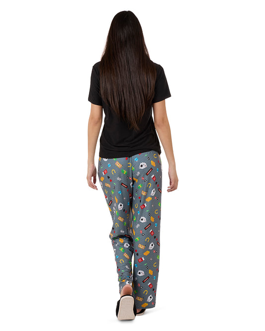 Women's Deal Me In Two Piece PJ Set In A Bag : Color: Med Gray Heather