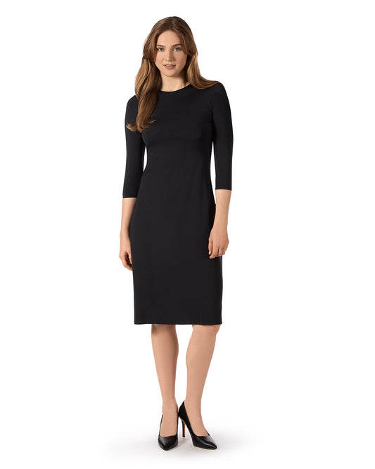 Women's Silky-Smooth Bonded 3/4-Sleeve 42" Slip Dress
