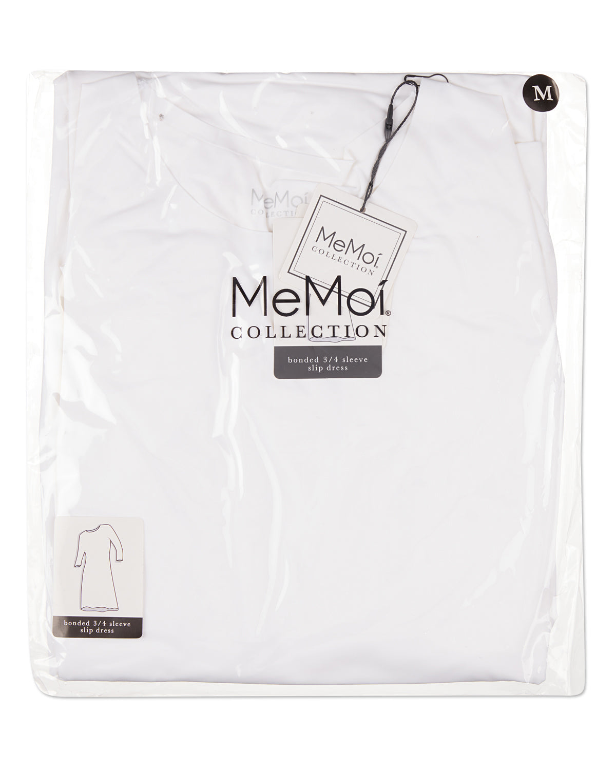 Women's Bonded Quarter Sleeve Slip Dress : Color: White