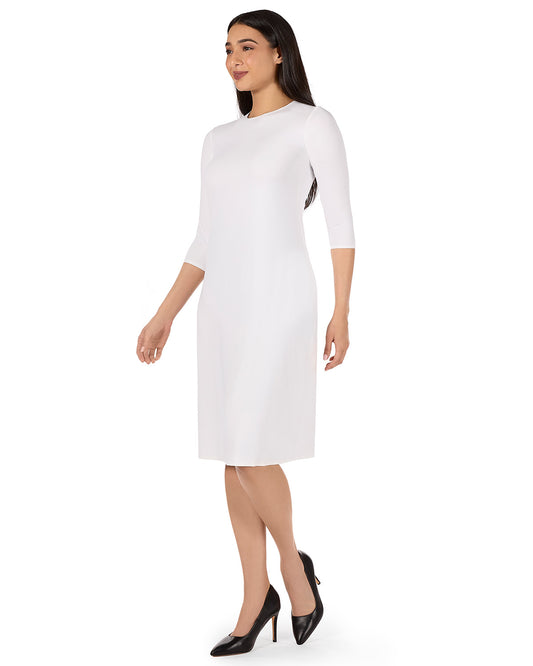 Women's Silky-Smooth Bonded 3/4-Sleeve 42" Slip Dress