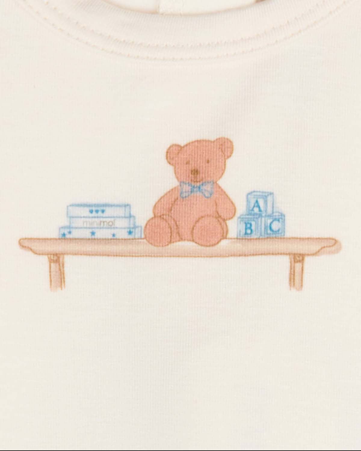 Baby "Bear On A Shelf" Modal-Blend Back-Snap Footie