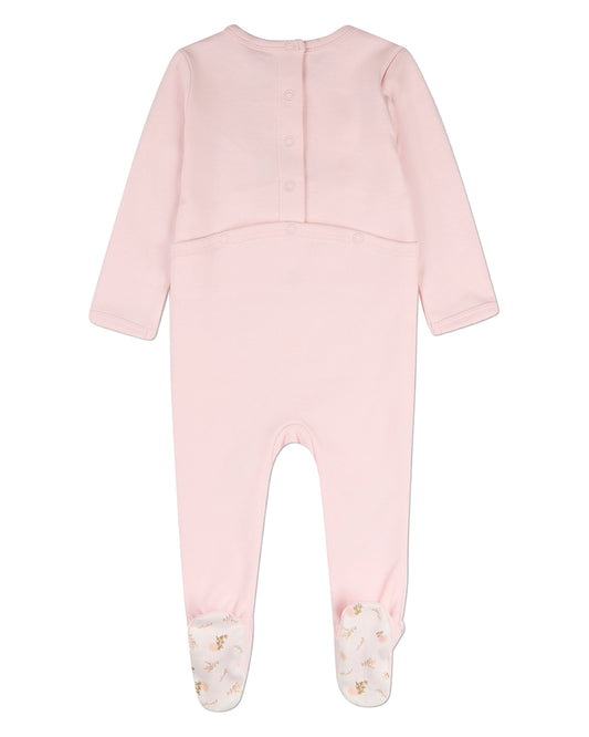 Baby Girls "Little Floral-Print Booties" 100% Cotton Footie