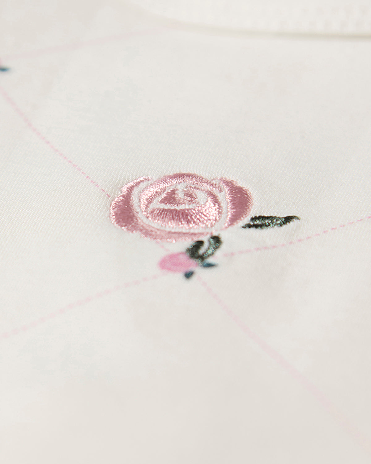 Baby Girls "Rosettes and Stitching" Cotton/Rayon-Blend Footie