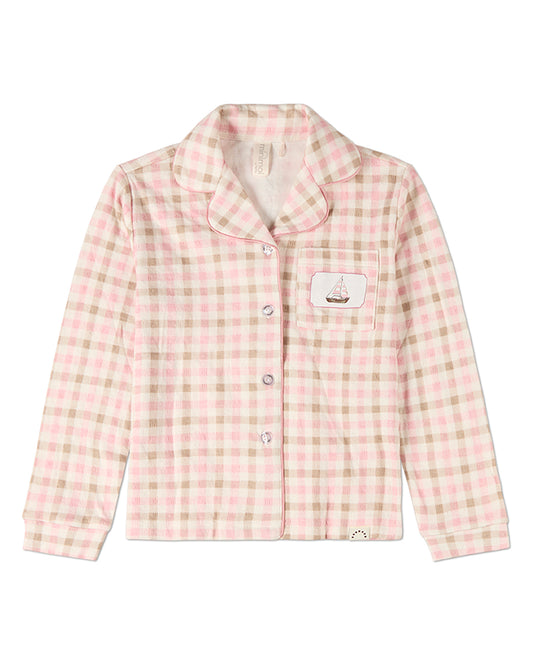 2 Piece Kids "Let Your Dreams Set Sail" Pointelle Plaid Pajama Set