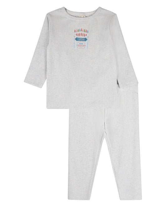 2 Piece Kids "Create Your Own Dreams" Cotton-Rich Heather Pajama Set