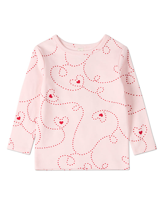 2 Piece Girls "Entangled Hearts" 100% Cotton Pullover Pajama Set