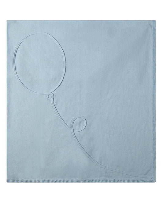 Baby Boys 100% Cotton Sweater Knit Blanket with 3D Balloon Accent