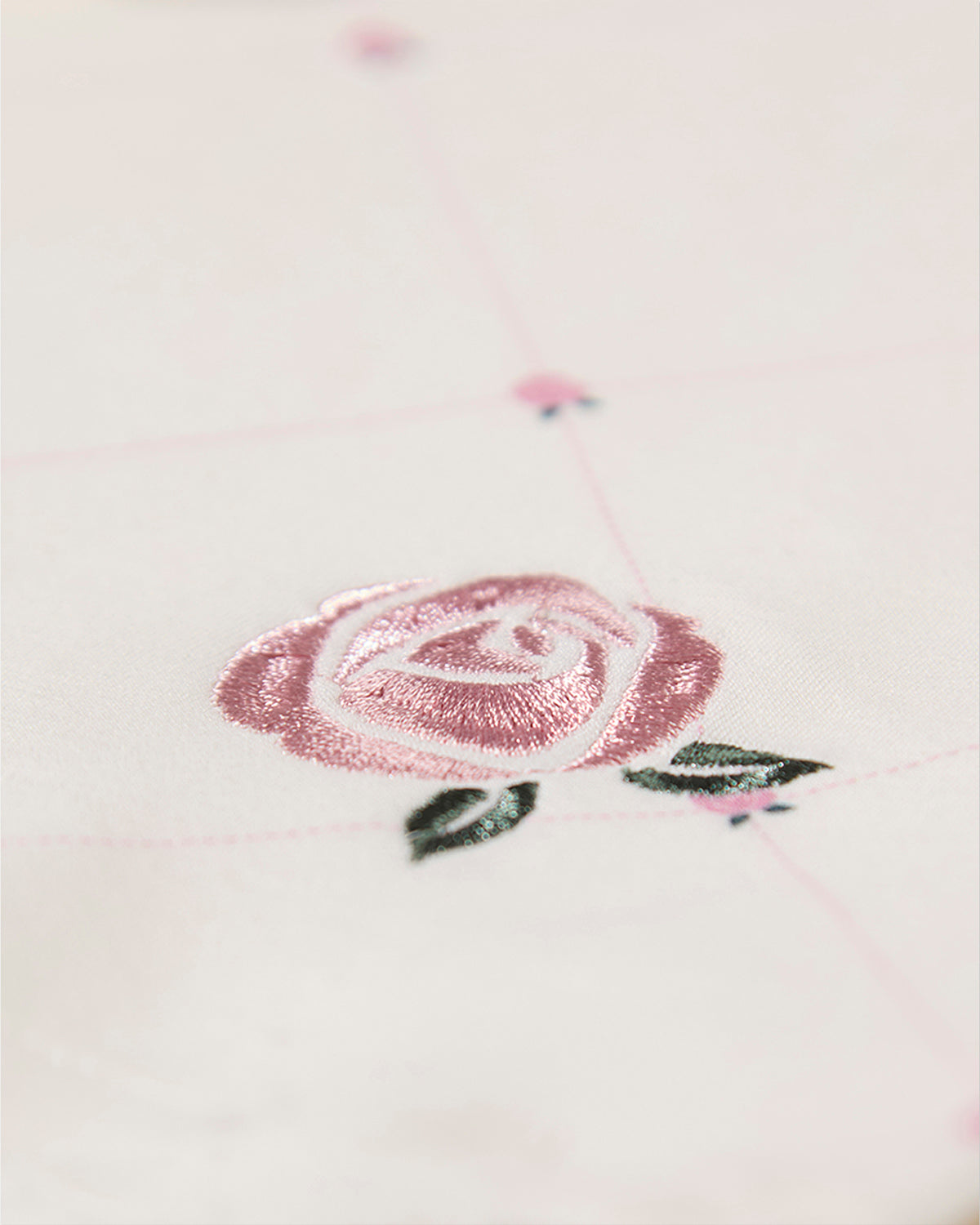 Baby Girls "Rosettes and Stitching" Cotton/Rayon-Blend Swaddle Blanket