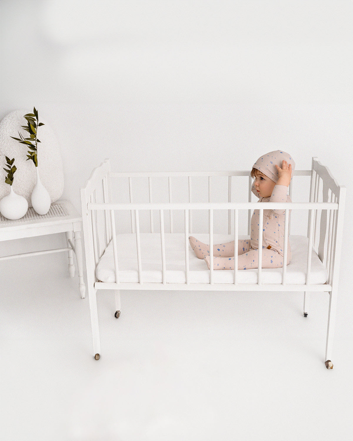 Ribbed Star Footie Set : Color: Rose