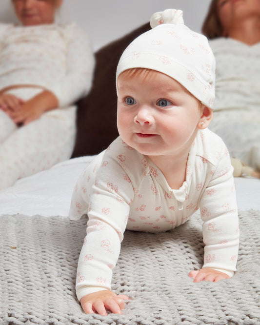 2 Piece Baby "Love is Home" Stretch Cotton Footie Set : Color: Pink