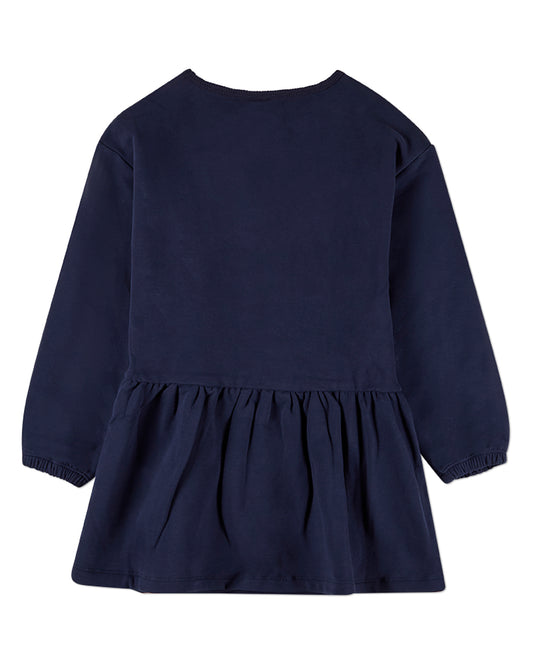 Girls "The Gingham Bow" Cotton-Rich Knee-Length Sweatshirt Dress