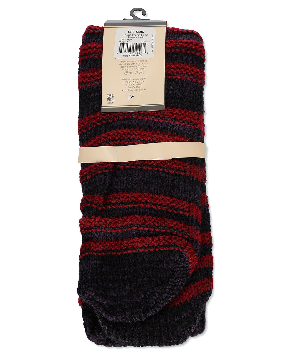 Women's Tri Line Sherpa-Lined Lounge Sock : Color: Blue