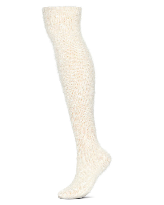 Women's Ebbed Edge Chunky Knit Over The Knee Warm Sock : Color: Ivory
