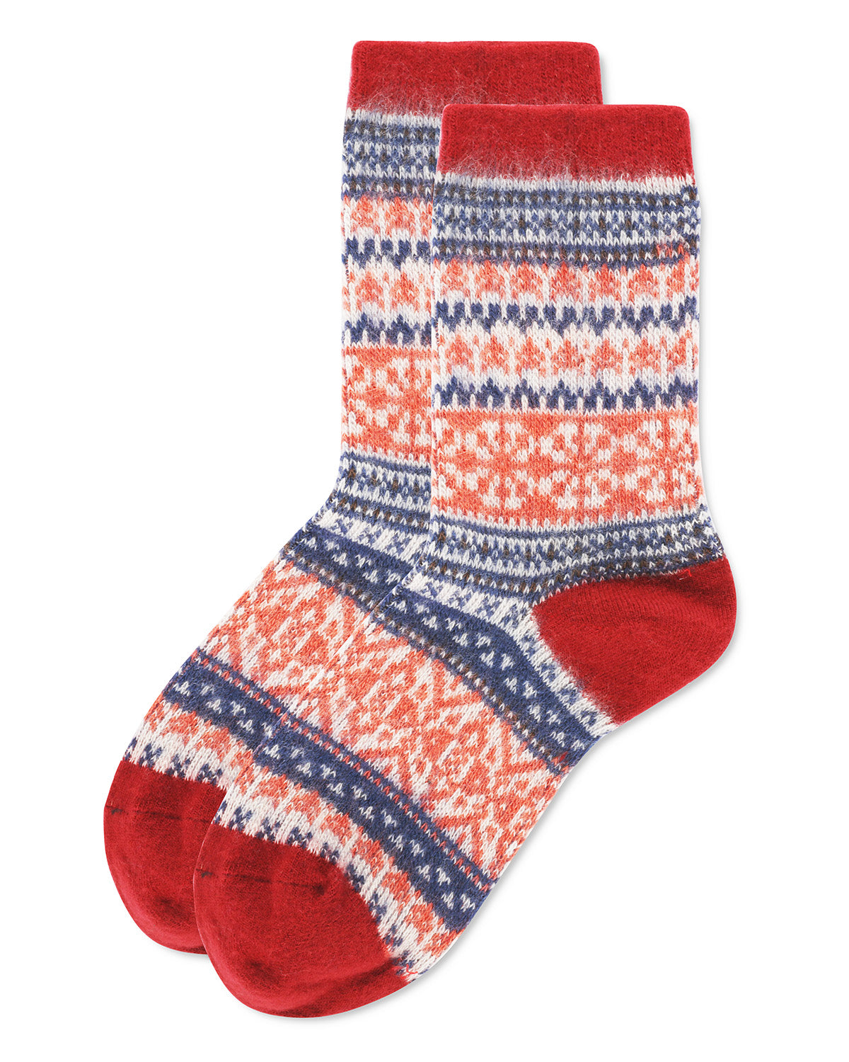 Women's Holiday Wonder Fairisle Soft-fit Crew Socks : Color: Red