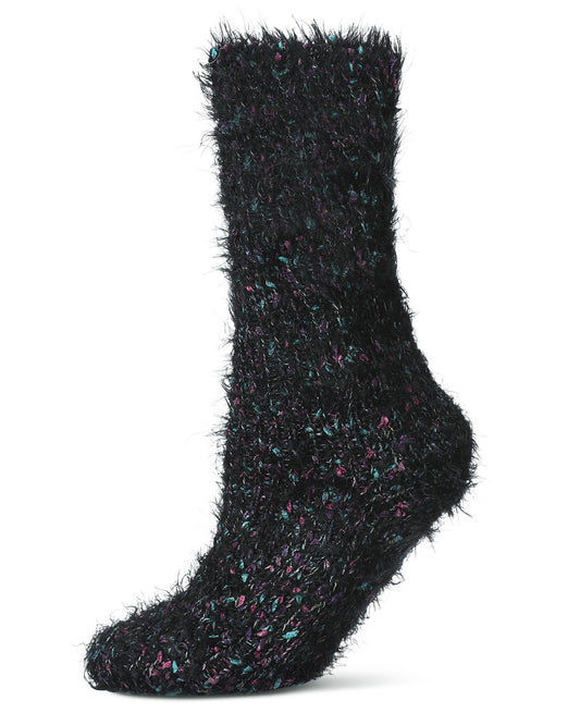 Women's Metallic Snowlight Slouch Multicolor Knit Sock : Color: Black