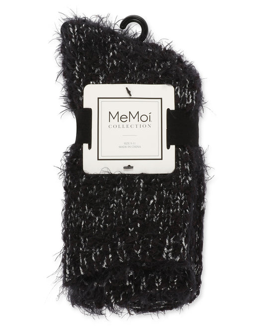 Women's Warm Fuzzy Yarn Classic Crew Sock : Color: Black