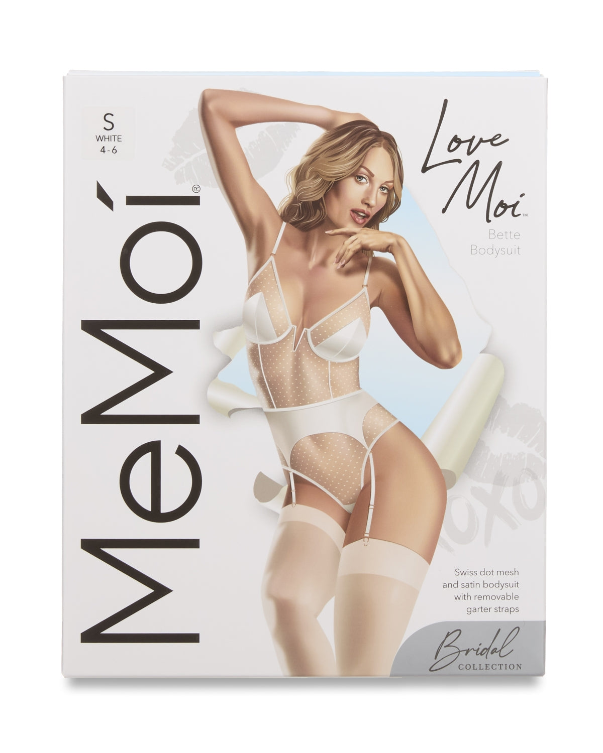 Women's White Bette Swiss Dot Thong-Style Bodysuit : Color: White