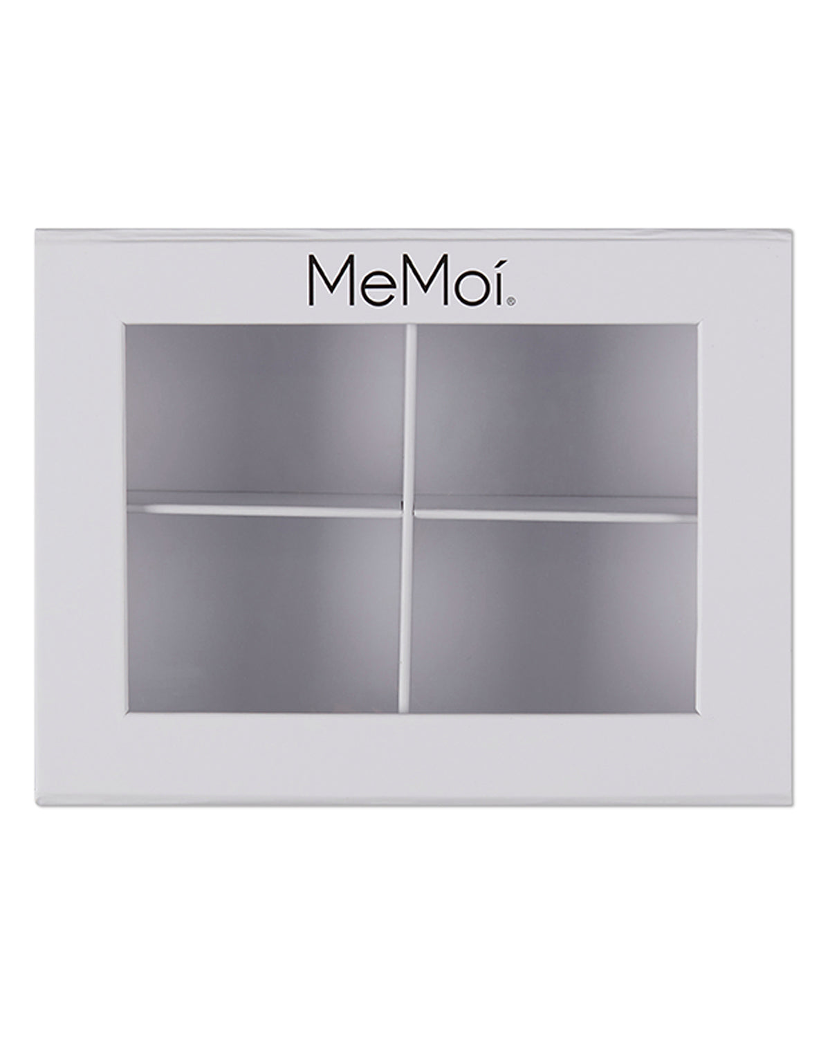 4-Compartment White Gift Box with Inner Dividers and Viewing Window