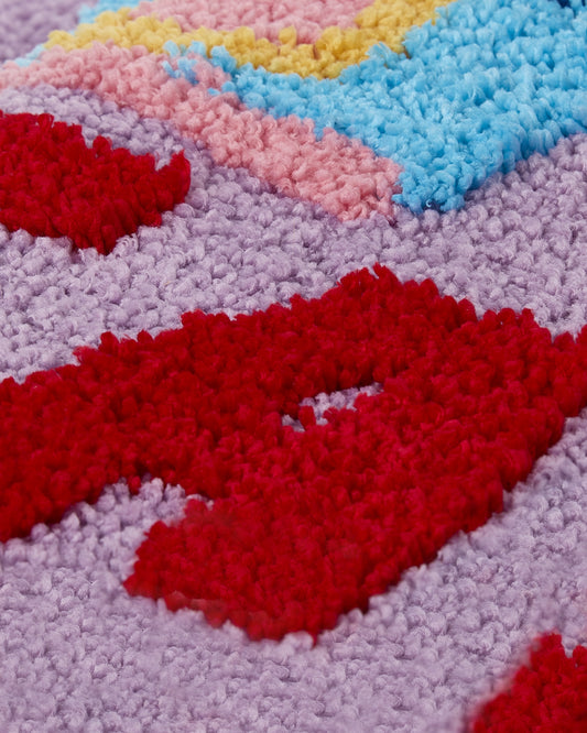 Girls Plush Tufted "Emoji" Bedside Camp Mat : Color: Lilac