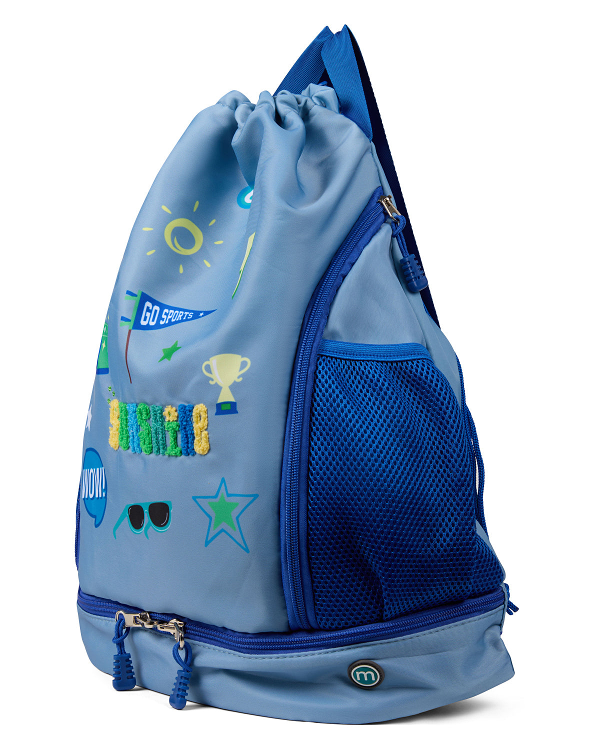 Kids "Sunshine" Camp Backpack with Fun Graphics and Chenille Appliques