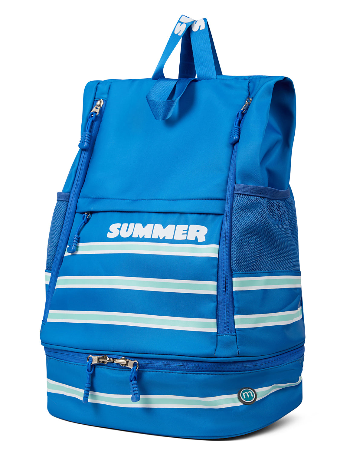 Kids Striped Summer-Themed Water-Resistant Camp Backpack