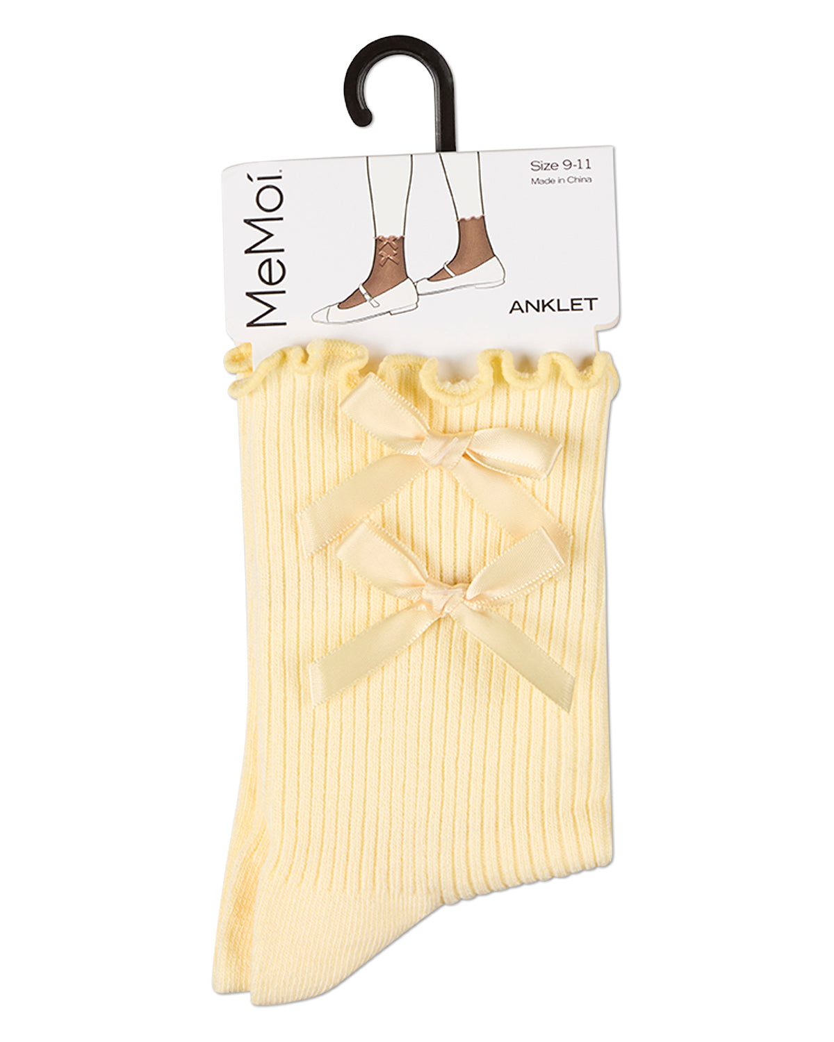 Women's Cotton Rich Lettuce Edge Bow-Trimmed Ankle Sock