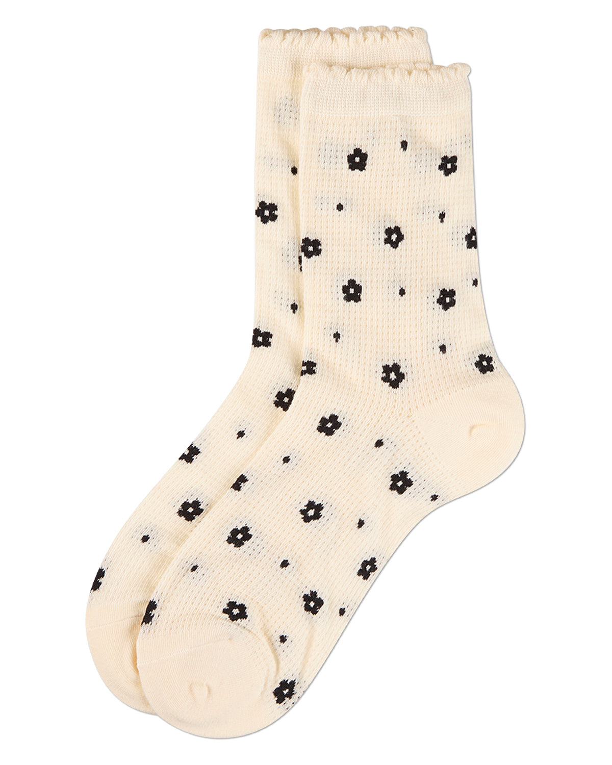Women's "Deco Flower" Cotton-Rich Mesh Ankle Sock