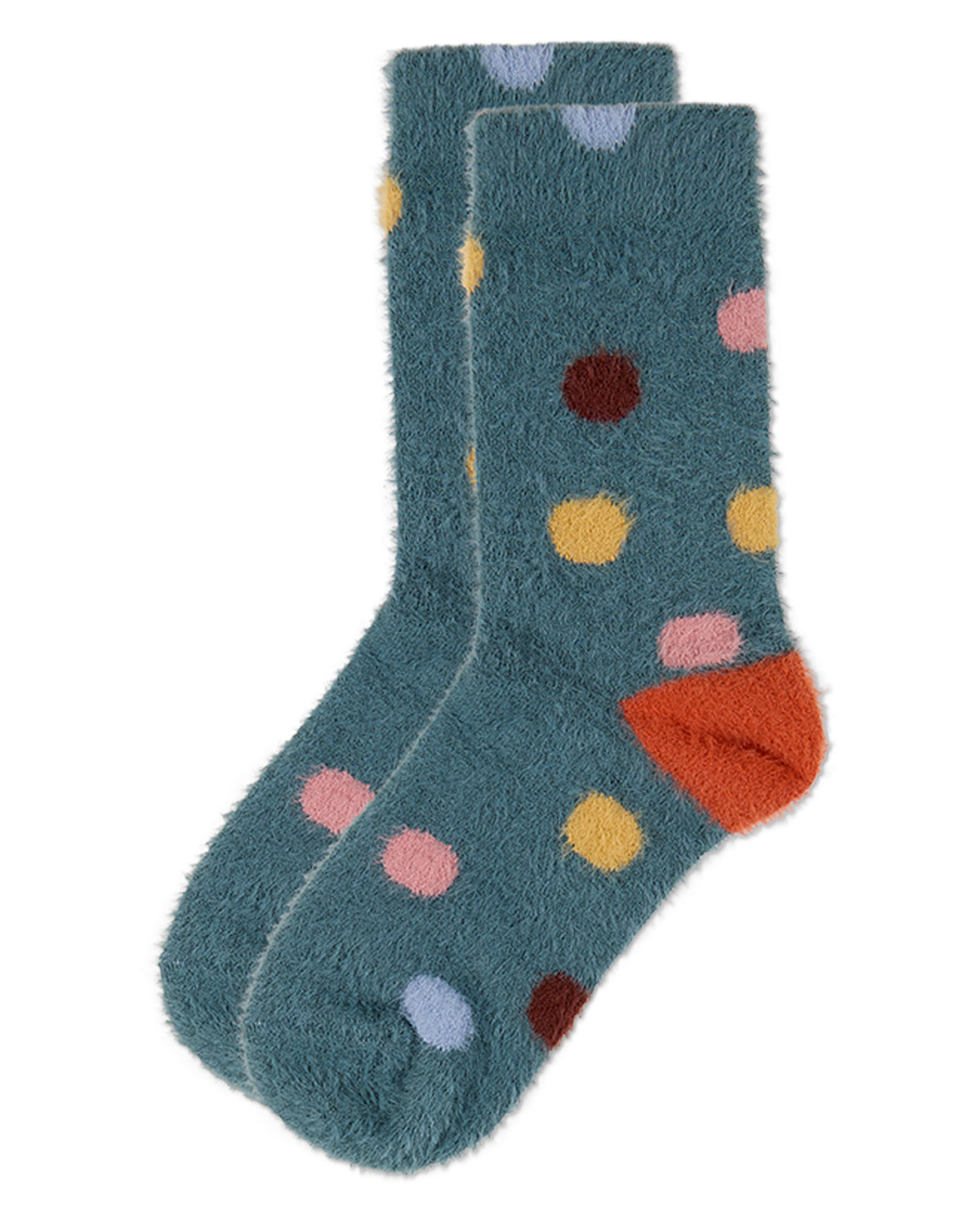 Women's Dotted Plush Cozy Novelty Crew Sock