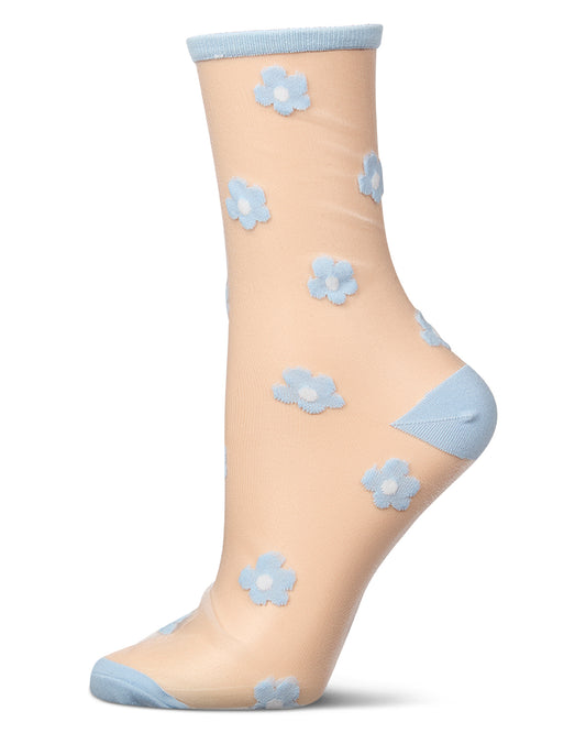 Women's Delightful Daisies Sheer Crew Socks