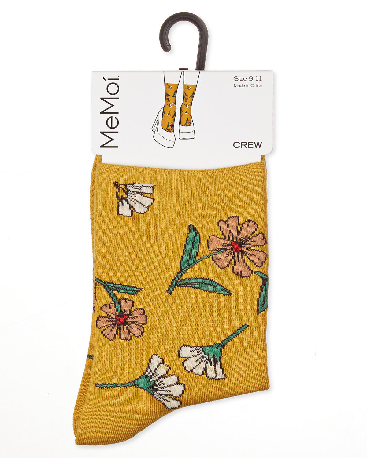 Women's Whimsy Floral Crew Socks : Color: Yellow