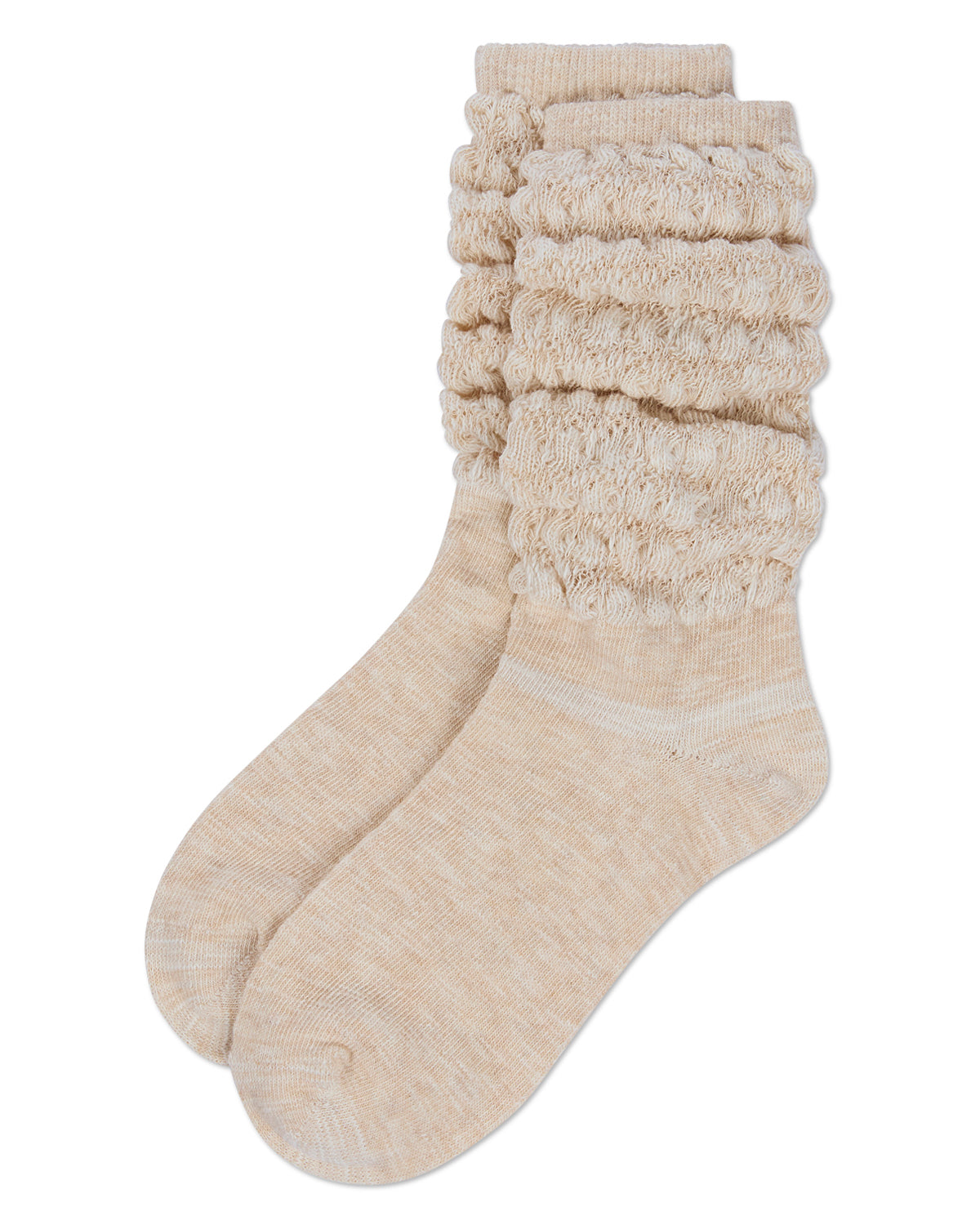 Women's Contessa Loose Knit Slub Extended Crew Socks : Color: Black