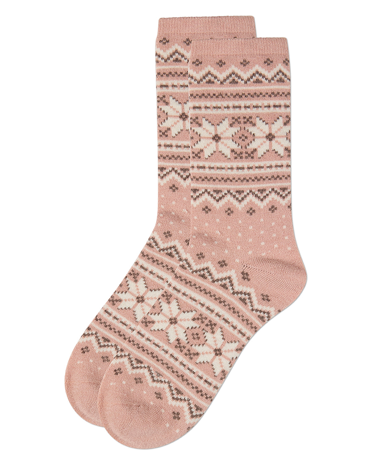 Women's Soft Fair Isle Cashmere Blend Crew Socks